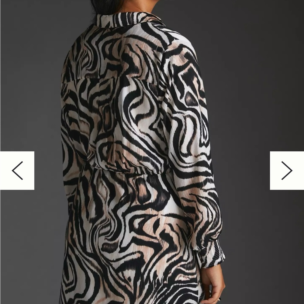 Anthropology Chic Zebra Print mini Dress size large - Picture 6 of 6